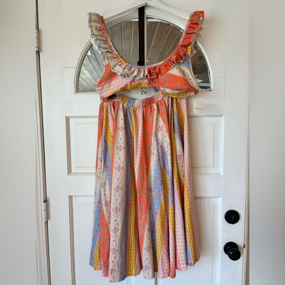 NWT Free People As It Was Oaks Multi Floral Ruffle Top Midi Skirt Combo Set - Picture 5 of 8